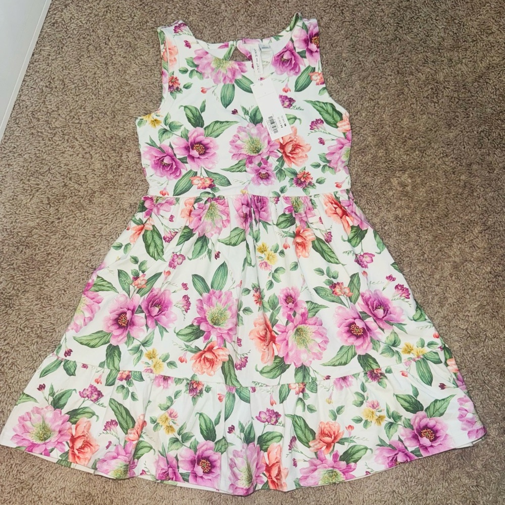 Janie and Jack Floral Dress in Pink and Green